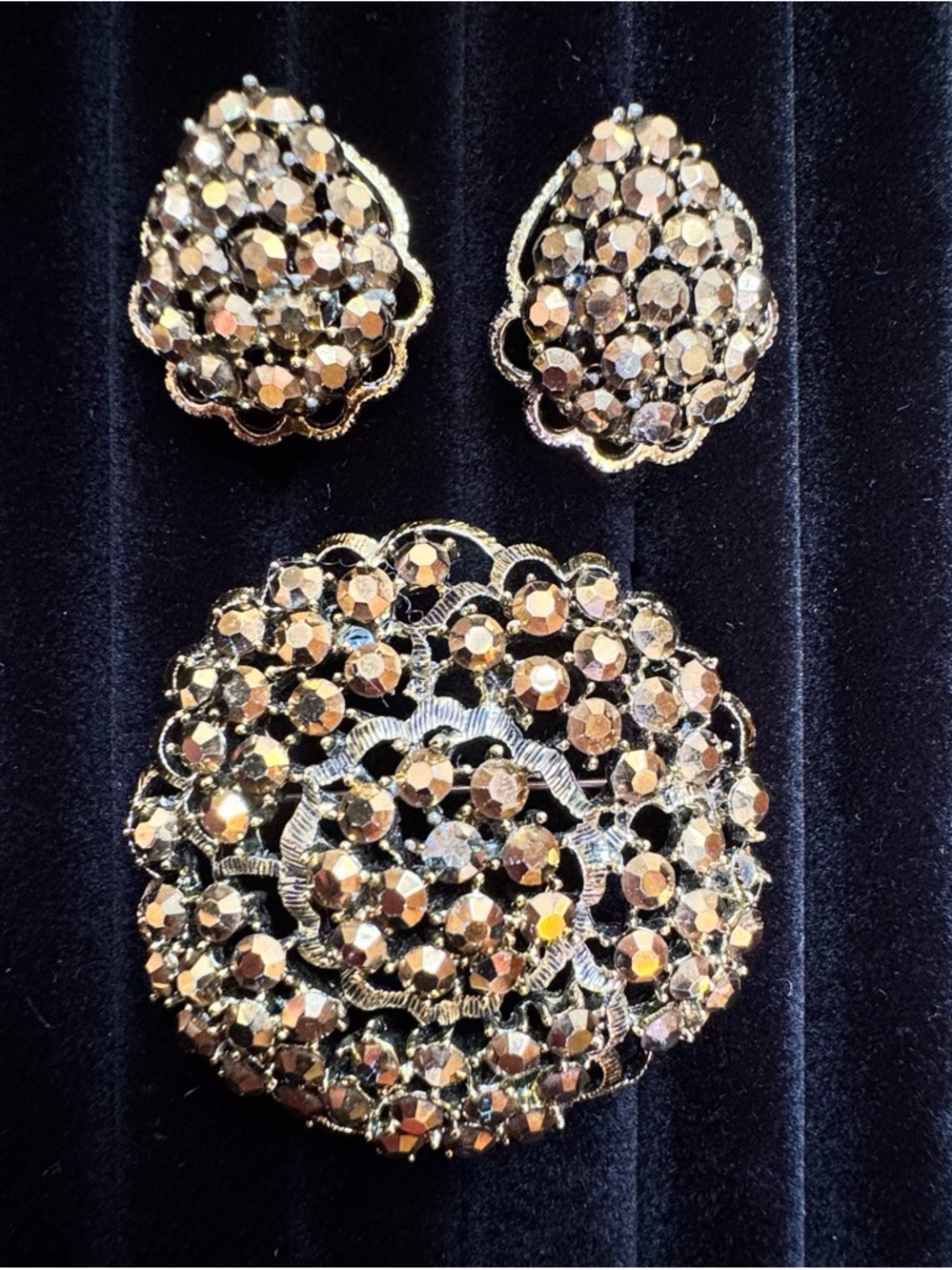 Weiss Set Earrings & Brooch